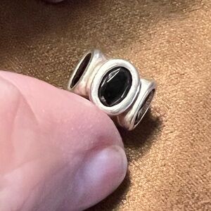 Elegant Silver and Black Women's Ring